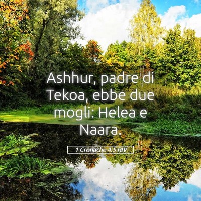 Picture 05 - 1 Cronache 4:5 RIV - Ashhur, padre di Tekoa, ebbe due mogli: Helea e - Bible Verse Picture