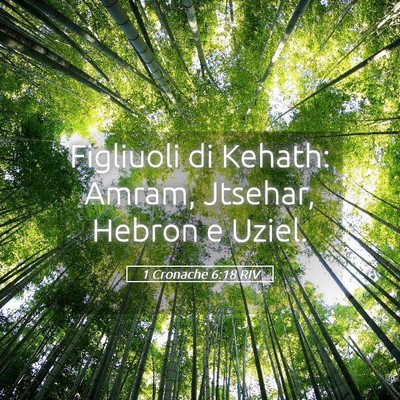 Picture 05 - 1 Cronache 6:18 RIV - Figliuoli di Kehath: Amram, Jtsehar, Hebron e - Bible Verse Picture