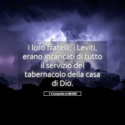 Picture 05 - 1 Cronache 6:48 RIV - I loro fratelli, i Leviti, erano incaricati di - Bible Verse Picture