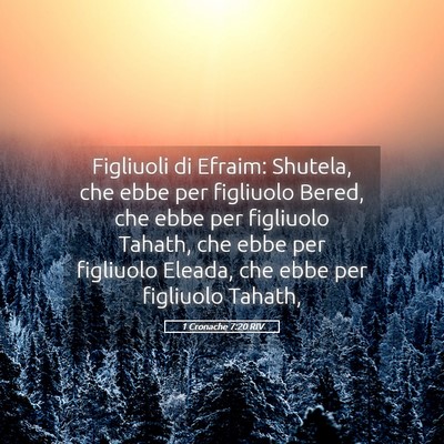 Picture 05 - 1 Cronache 7:20 RIV - Figliuoli di Efraim: Shutela, che ebbe per - Bible Verse Picture