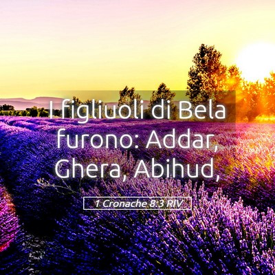 Picture 05 - 1 Cronache 8:3 RIV - I figliuoli di Bela furono: Addar, Ghera, - Bible Verse Picture