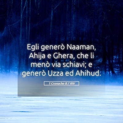 Picture 05 - 1 Cronache 8:7 RIV - Egli generò Naaman, Ahija e Ghera, che li menò - Bible Verse Picture