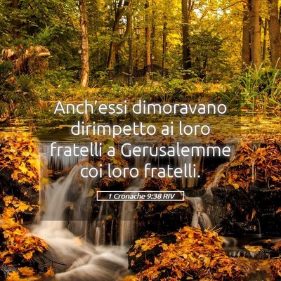 Picture 05 - 1 Cronache 9:38 RIV - Anch’essi dimoravano dirimpetto ai loro - Bible Verse Picture