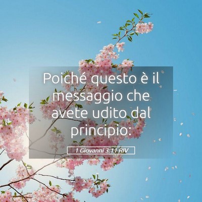 Picture 05 - 1 Giovanni 3:11 RIV - Poiché questo è il messaggio che avete udito - Bible Verse Picture