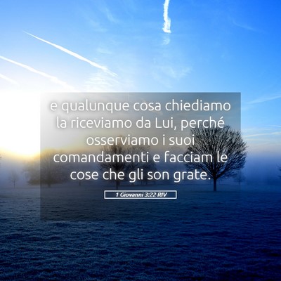 Picture 05 - 1 Giovanni 3:22 RIV - e qualunque cosa chiediamo la riceviamo da Lui, - Bible Verse Picture