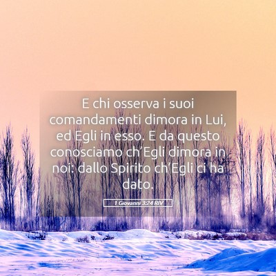 Picture 05 - 1 Giovanni 3:24 RIV - E chi osserva i suoi comandamenti dimora in Lui, - Bible Verse Picture