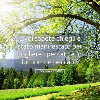 Picture 05 - 1 Giovanni 3:5 RIV - E voi sapete ch’egli è stato manifestato per - Bible Verse Picture