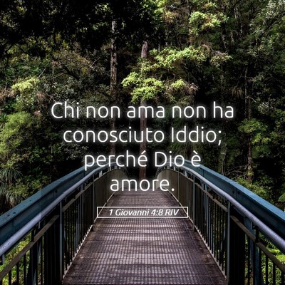 Picture 05 - 1 Giovanni 4:8 RIV - Chi non ama non ha conosciuto Iddio; perché Dio - Bible Verse Picture