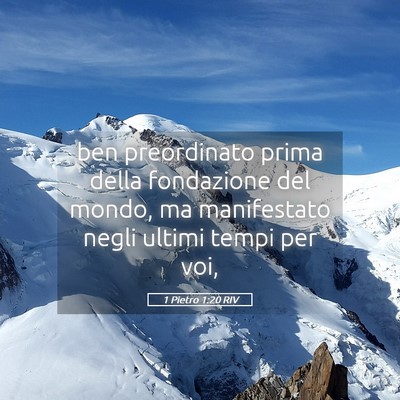 Picture 05 - 1 Pietro 1:20 RIV - ben preordinato prima della fondazione del mondo, - Bible Verse Picture