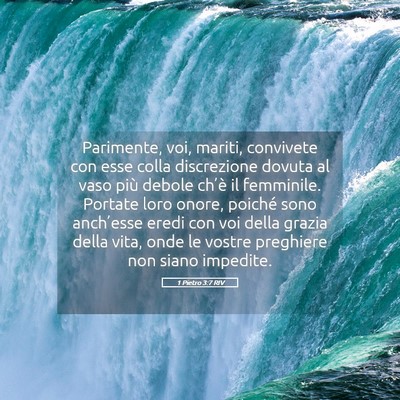 Picture 05 - 1 Pietro 3:7 RIV - Parimente, voi, mariti, convivete con esse colla - Bible Verse Picture