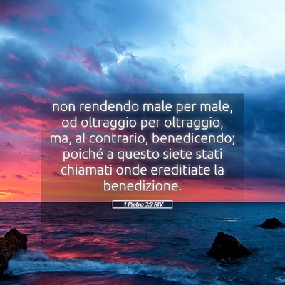 Picture 05 - 1 Pietro 3:9 RIV - non rendendo male per male, od oltraggio per - Bible Verse Picture
