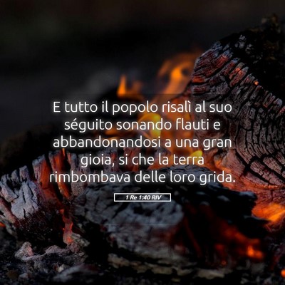 Picture 05 - 1 Re 1:40 RIV - E tutto il popolo risalì al suo séguito sonando - Bible Verse Picture