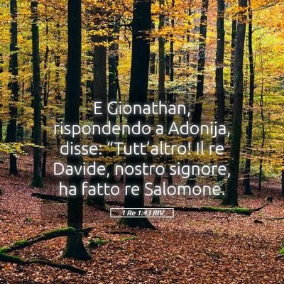 Picture 05 - 1 Re 1:43 RIV - E Gionathan, rispondendo a Adonija, disse: - Bible Verse Picture