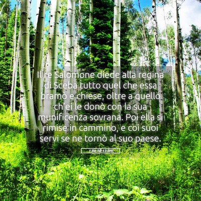 Picture 05 - 1 Re 10:13 RIV - Il re Salomone diede alla regina di Sceba tutto - Bible Verse Picture