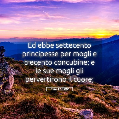 Picture 05 - 1 Re 11:3 RIV - Ed ebbe settecento principesse per mogli e - Bible Verse Picture