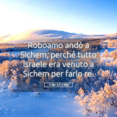 Picture 05 - 1 Re 12:1 RIV - Roboamo andò a Sichem, perché tutto Israele era - Bible Verse Picture