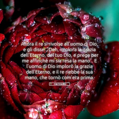 Picture 05 - 1 Re 13:6 RIV - Allora il re si rivolse all’uomo di Dio, e gli - Bible Verse Picture