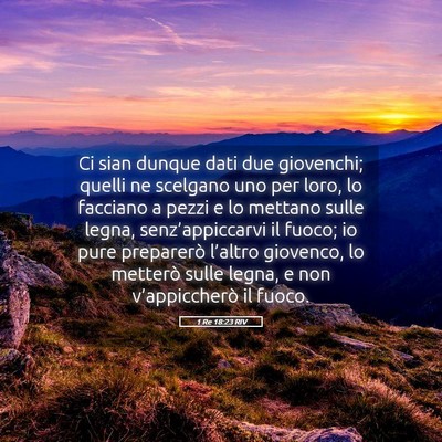 Picture 05 - 1 Re 18:23 RIV - Ci sian dunque dati due giovenchi; quelli ne - Bible Verse Picture