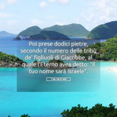 Picture 05 - 1 Re 18:31 RIV - Poi prese dodici pietre, secondo il numero delle - Bible Verse Picture