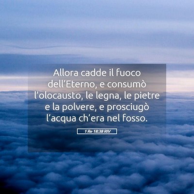 Picture 05 - 1 Re 18:38 RIV - Allora cadde il fuoco dell’Eterno, e consumò - Bible Verse Picture