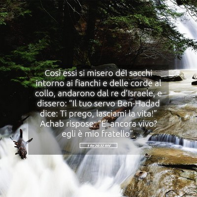 Picture 05 - 1 Re 20:32 RIV - Così essi si misero dei sacchi intorno ai - Bible Verse Picture