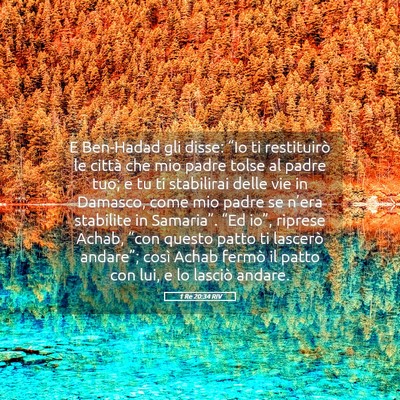 Picture 05 - 1 Re 20:34 RIV - E Ben-Hadad gli disse: “Io ti restituirò le - Bible Verse Picture