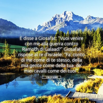 Picture 05 - 1 Re 22:4 RIV - E disse a Giosafat: “Vuoi venire con me alla - Bible Verse Picture