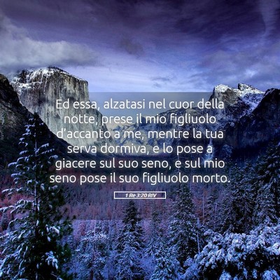 Picture 05 - 1 Re 3:20 RIV - Ed essa, alzatasi nel cuor della notte, prese il - Bible Verse Picture