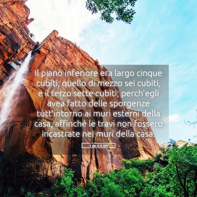 Picture 05 - 1 Re 6:6 RIV - Il piano inferiore era largo cinque cubiti; - Bible Verse Picture