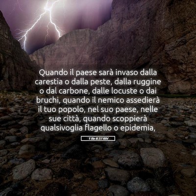 Picture 05 - 1 Re 8:37 RIV - Quando il paese sarà invaso dalla carestia o - Bible Verse Picture
