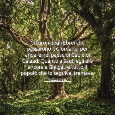 Picture 05 - 1 Samuele 13:7 RIV - Ci furon degli Ebrei che passarono il Giordano, - Bible Verse Picture
