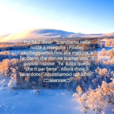 Picture 05 - 1 Samuele 14:36 RIV - Poi Saul disse: “Scendiamo nella notte a - Bible Verse Picture