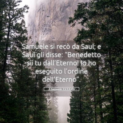 Picture 05 - 1 Samuele 15:13 RIV - Samuele si recò da Saul; e Saul gli disse: - Bible Verse Picture