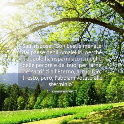 Picture 05 - 1 Samuele 15:15 RIV - Saul rispose: “Son bestie menate dal paese - Bible Verse Picture