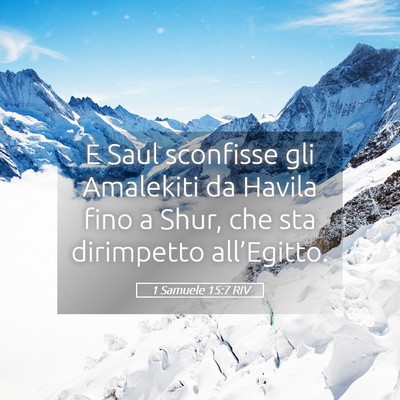 Picture 05 - 1 Samuele 15:7 RIV - E Saul sconfisse gli Amalekiti da Havila fino a - Bible Verse Picture