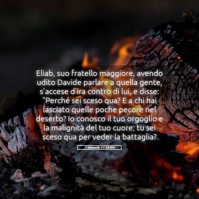 Picture 05 - 1 Samuele 17:28 RIV - Eliab, suo fratello maggiore, avendo udito Davide - Bible Verse Picture