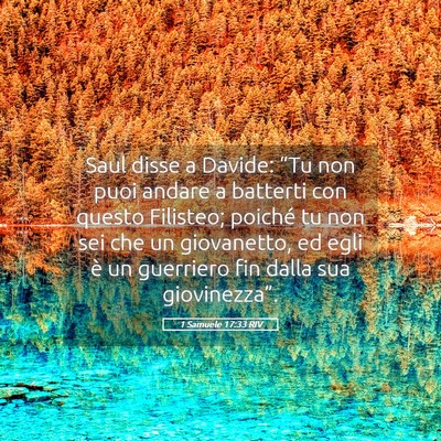 Picture 05 - 1 Samuele 17:33 RIV - Saul disse a Davide: “Tu non puoi andare a - Bible Verse Picture