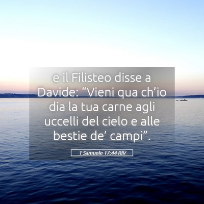 Picture 05 - 1 Samuele 17:44 RIV - e il Filisteo disse a Davide: “Vieni qua - Bible Verse Picture