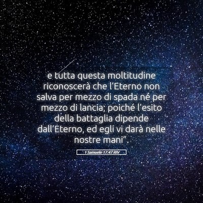 Picture 05 - 1 Samuele 17:47 RIV - e tutta questa moltitudine riconoscerà che - Bible Verse Picture