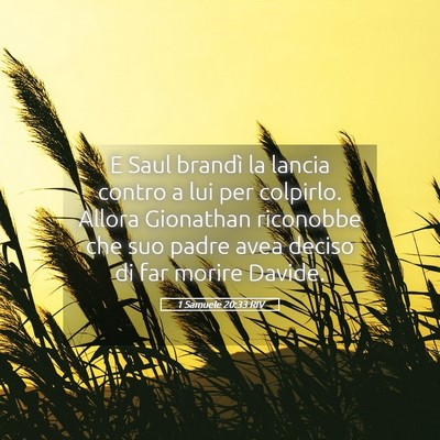 Picture 05 - 1 Samuele 20:33 RIV - E Saul brandì la lancia contro a lui per - Bible Verse Picture