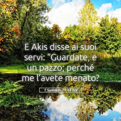 Picture 05 - 1 Samuele 21:14 RIV - E Akis disse ai suoi servi: “Guardate, e un - Bible Verse Picture