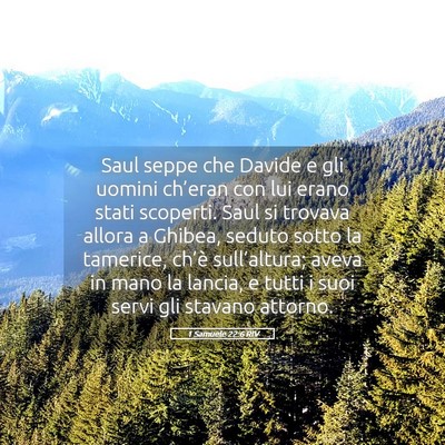 Picture 05 - 1 Samuele 22:6 RIV - Saul seppe che Davide e gli uomini ch’eran con - Bible Verse Picture