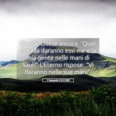 Picture 05 - 1 Samuele 23:12 RIV - Davide chiese ancora: “Quei di Keila daranno - Bible Verse Picture
