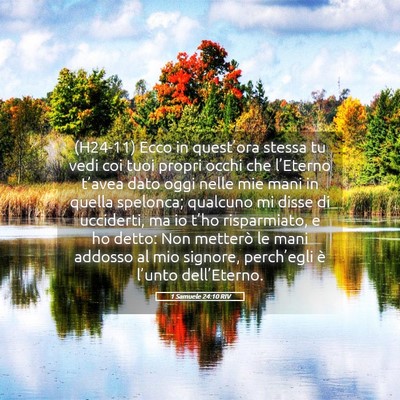Picture 05 - 1 Samuele 24:10 RIV - (H24-11) Ecco in quest’ora stessa tu vedi coi - Bible Verse Picture