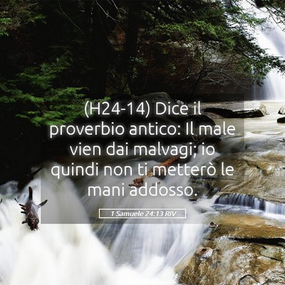 Picture 05 - 1 Samuele 24:13 RIV - (H24-14) Dice il proverbio antico: Il male vien - Bible Verse Picture