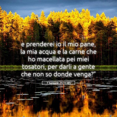 Picture 05 - 1 Samuele 25:11 RIV - e prenderei io il mio pane, la mia acqua e la - Bible Verse Picture