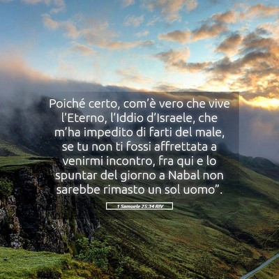 Picture 05 - 1 Samuele 25:34 RIV - Poiché certo, com’è vero che vive l’Eterno, - Bible Verse Picture