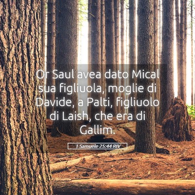 Picture 05 - 1 Samuele 25:44 RIV - Or Saul avea dato Mical sua figliuola, moglie di - Bible Verse Picture