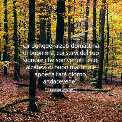 Picture 05 - 1 Samuele 29:10 RIV - Or dunque, alzati domattina di buon’ora, coi - Bible Verse Picture
