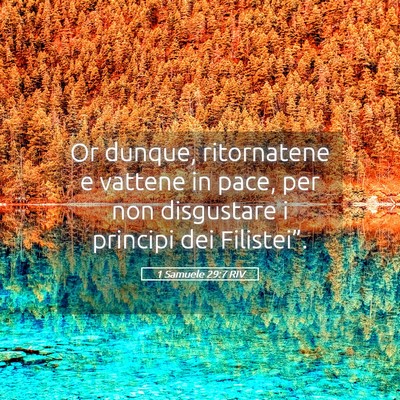 Picture 05 - 1 Samuele 29:7 RIV - Or dunque, ritornatene e vattene in pace, per non - Bible Verse Picture